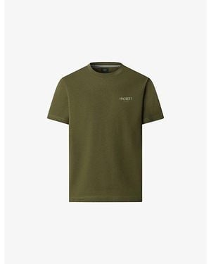 Hackett Heritage Classic-Fit Brand-Print Cotton-Jersey T-Shirt - Green