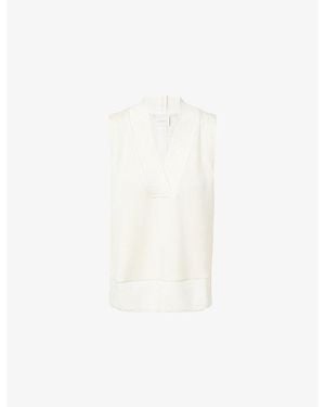Varley Freida V-Neck Knitted Tank Top - White