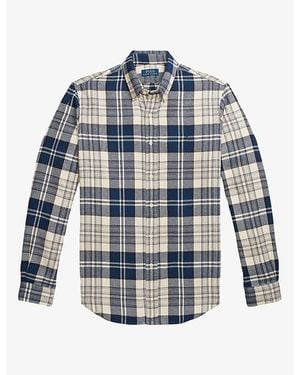 Polo Ralph Lauren Check Flannel Long-Sleeve Cotton Shirt - Blue