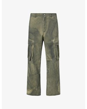 Cole Buxton Cold-Wash Straight-Leg Woven Cargo Pants - Green