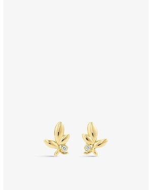 Tiffany & Co. Leaf Diamond And 18Ct- Earrings - Metallic
