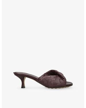 Bottega Veneta Blink Intrecciato Leather Mules - Brown