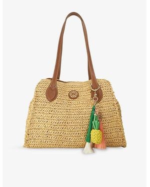 Dune Devotedly Large Raffia Shoulder Bag - Metallic