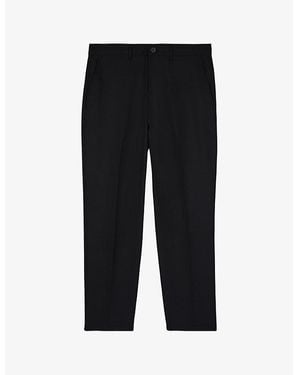 The Kooples Regular-Fit Straight-Leg Wool-Blend Trousers - Black