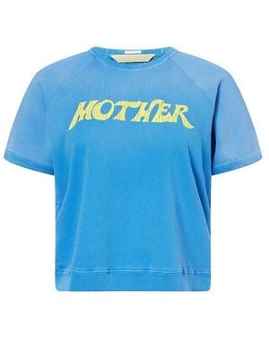 Mother Swirl The Short Sleeve Concert Logo-Print Cotton T-Shirt - Blue