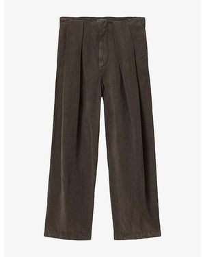 AllSaints Phi Wide-Leg Linen-Blend Pants - Gray
