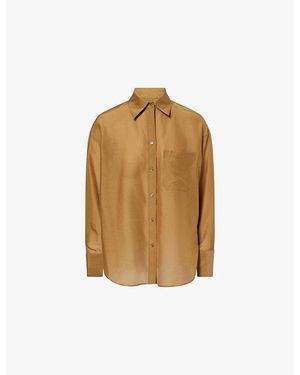 Twp Big Joe Oversized Cotton And Silk-Blend Shirt - Brown