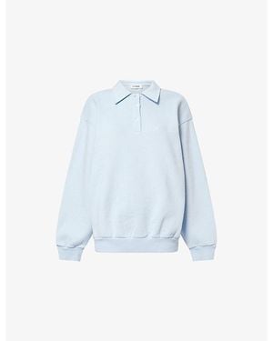 4th & Reckless Clover Logo-Embroidery Cotton-Jersey Sweatshirt - Blue