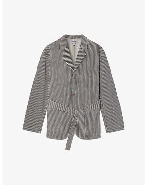 Soeur Alphonse Stripe Cotton Jacket - Gray