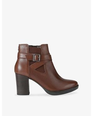 Carvela Kurt Geiger 2 Wide-Fit Leather Heeled Ankle Boots - Brown