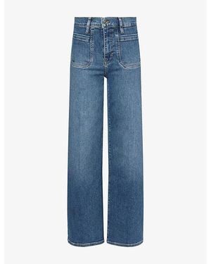 FRAME Le Slim Palazzo High-Rise Stretch-Denim Jeans - Blue