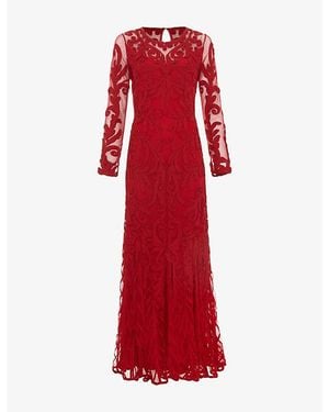 Phase Eight Carmine Frilled-Sleeve Midi Lace Dress in Purple | Lyst