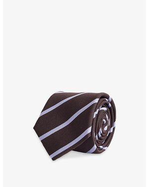 Frankie Shop Lene Striped Silk-Blend Tie - Purple