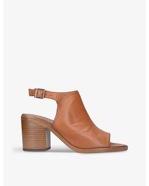 Carvela Kurt Geiger Alpha Leather Block Heel Sandals - Brown