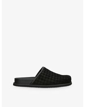 Amiri Monogram Suede Clogs - Black