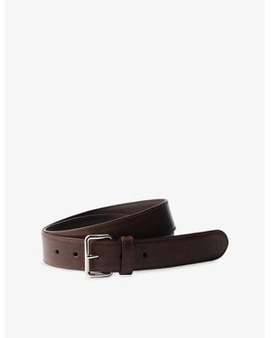 Prada Antiqued Leather Belt - Brown