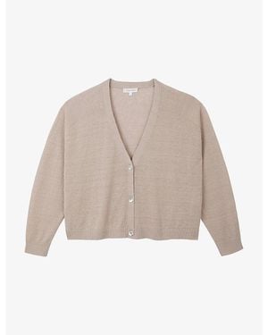 The White Company Relaxed-Fit V-Neck Linen-Blend Cardigan - Natural