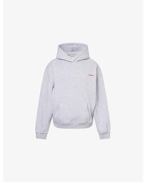 Sisters & Seekers Brand-Print Relaxed-Fit Cotton-Blend Hoodie - White