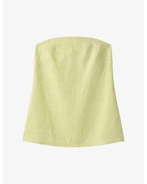 OMNES Palm Strapless Linen-Blend Top - Green