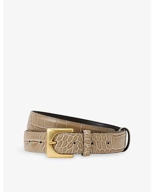 Reiss Belinda Mock-Croc Leather Belt - Natural