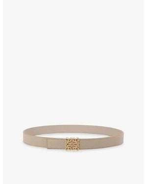 Loewe Anagram Reversible Leather Belt - Natural
