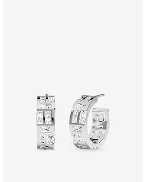 Apm Monaco Festival Ice Rhodium Plated Alloy And Cubic Zirconia Earrings - White