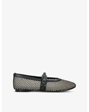 Steve Madden Rejoice-Mr Rhinestone-Embellished Mesh Flats - Black