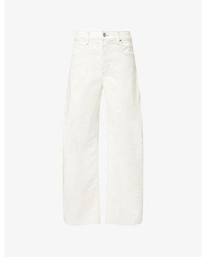 PAIGE Arellia Skimmer Outseam Cotton Denim Jeans - White