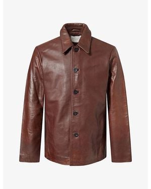 Studio Nicholson Slim-Fit Leather Jacket - Brown