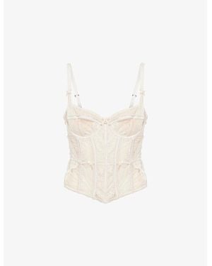 Lounge Underwear Christina Intimates Mesh Corset - White
