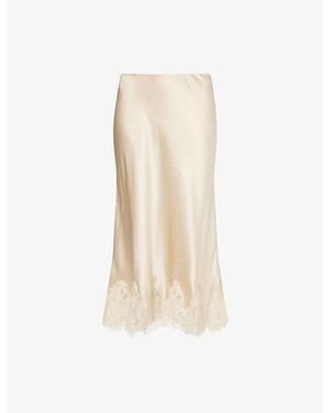 Reformation Carolina Silk Midi Skirt - Natural