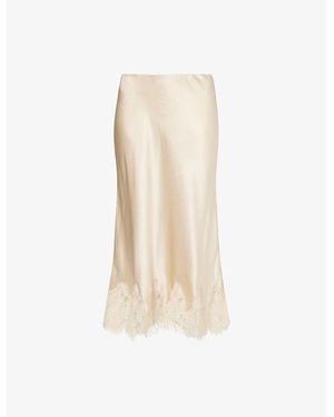 Reformation Carolina Silk Midi Skirt - Natural