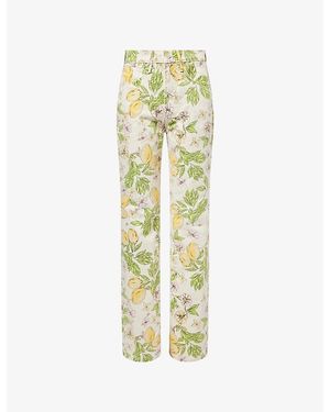 Mother The Kick Straight-Leg Denim Jeans - Metallic