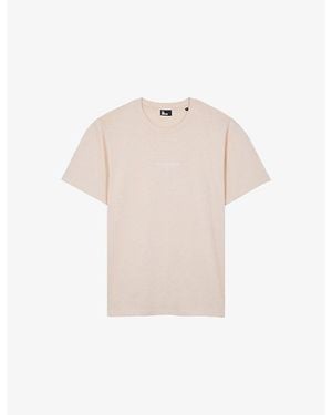The Kooples Branded Short-Sleeved Cotton-Jersey T-Shirt - Natural