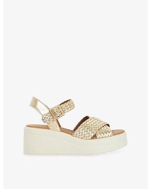 Dune Kinleys Braided-Leather Sandals - Metallic