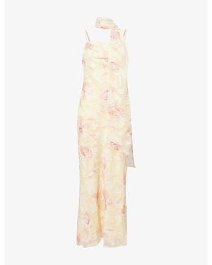 Pretty Lavish Eden Scarf Woven Maxi Dress - Natural