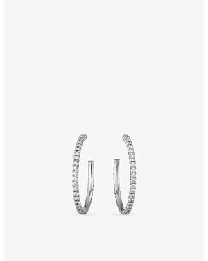 Cartier Etincelle De Medium 18Ct- And 0.66Ct Pave-Diamond Hoop Earrings - White