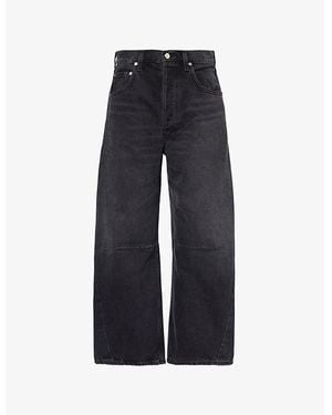 Citizens of Humanity Horseshoe Five-Pockets Wide-Leg High-Rise Regenerative-Denim Jeans - Blue