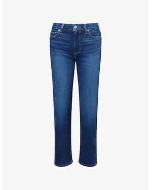 PAIGE Mason Ankle Straight-Leg Stretch-Denim Blend Jeans - Blue