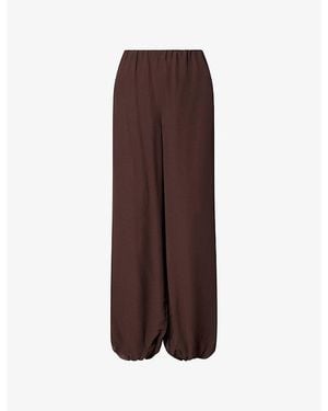 Reformation Zia Balloon-Leg Georgette Trousers - Brown