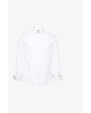 Paul Smith Pleated-Bib Regular-Fit Cotton-Poplin Shirt - White