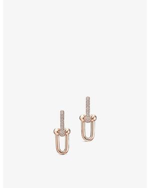 Tiffany & Co. Tiffany Hardwear Large Link 18Ct Rose- And 1.18Ct Diamond Earrings - White