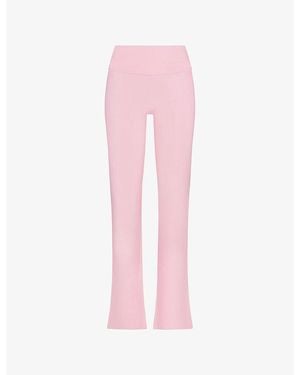 Skims Foldover Cotton-Jersey Trousers - Pink