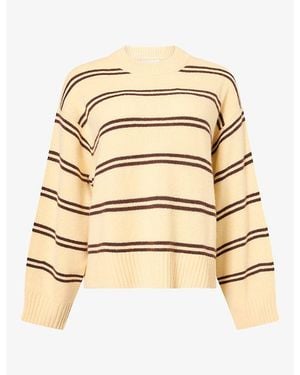 Reformation Cove Oversized Stripe Cashmere Sweater - Natural