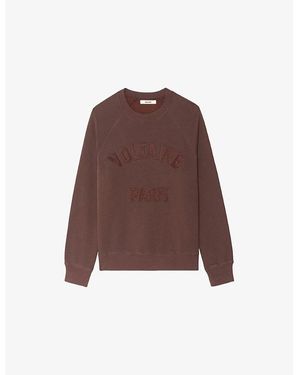 Zadig & Voltaire Branded Round-Neck Cotton-Blend Sweatshirt - Brown