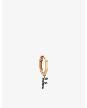 La Maison Du Couturier Selda Initial F 14Ct Rose- And Diamond Single Earring - White