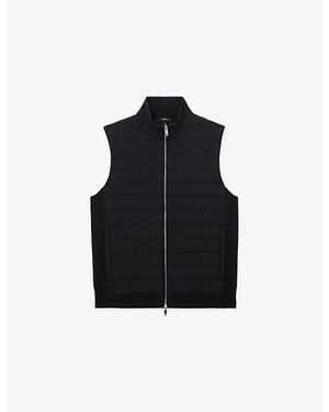 Reiss Newford Funnel-Neck Quilted Gilet - Black