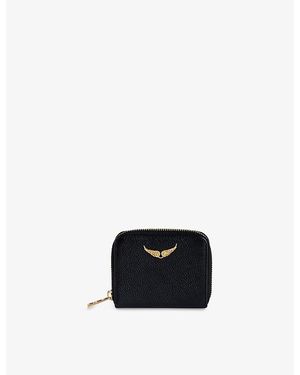 Zadig & Voltaire Zv Mini Logo-Plaque Leather Coin Purse - Black