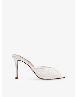 Steve Madden Rollout Lace Heeled Mules - White