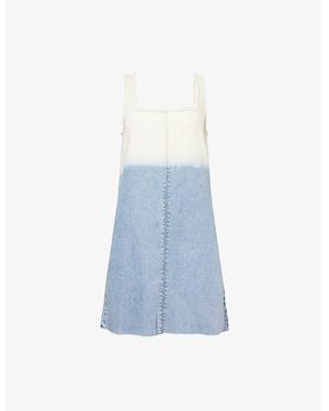 Rag & Bone Jayde Square-Neck Denim-Blend Mini Dress - Blue